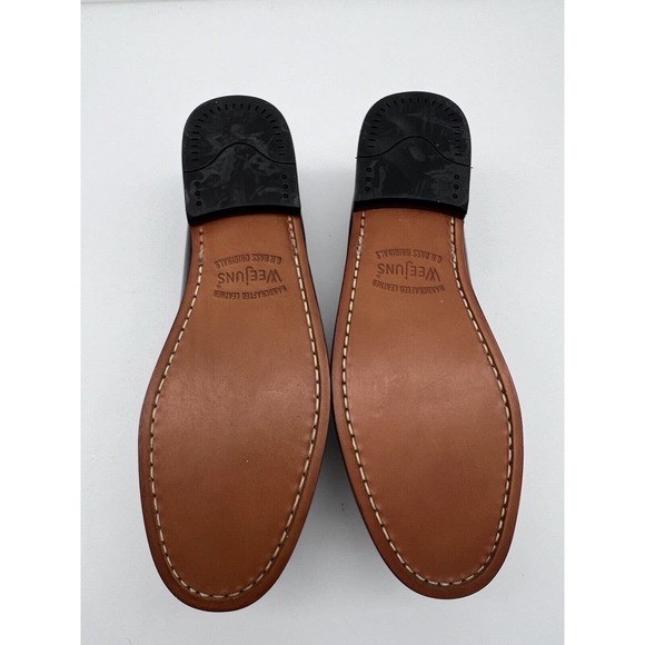 New Anthropologie Bass Charm Penny Laofers Womans Size 8 Medium Black Slip On - Picture 10 of 11